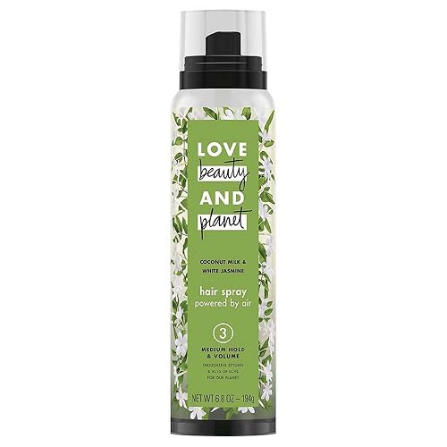 Love Beauty Planet Coconut Milk White Jasmine Hair Spray, Medium Hold & Volume 6.8 oz (Pack of 2)