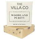 The Villa Co - Woodland Purity | 4.5oz Exfoliating Body Bar for Men | Artisan Made in USA | Natural Ingredients | Activated Charcoal Beauty & Personal Care The Villa Co
