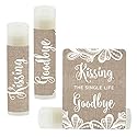 Andaz Press Bridal Shower Bachelorette Party Lip Balm Party Favors, Burlap Lace, Kissing The Single Life Goodbye, Bridesmaid Lip Gloss 12-Pack