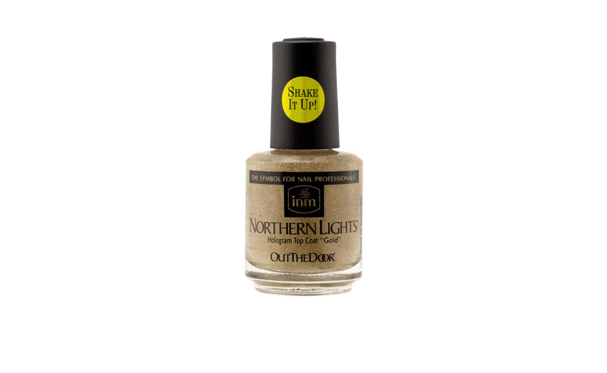 INM Northern Lights Hologram Top Coat Gold .5 oz Beauty & Personal Care INTERNATIONAL NAIL MANUFACTURERS