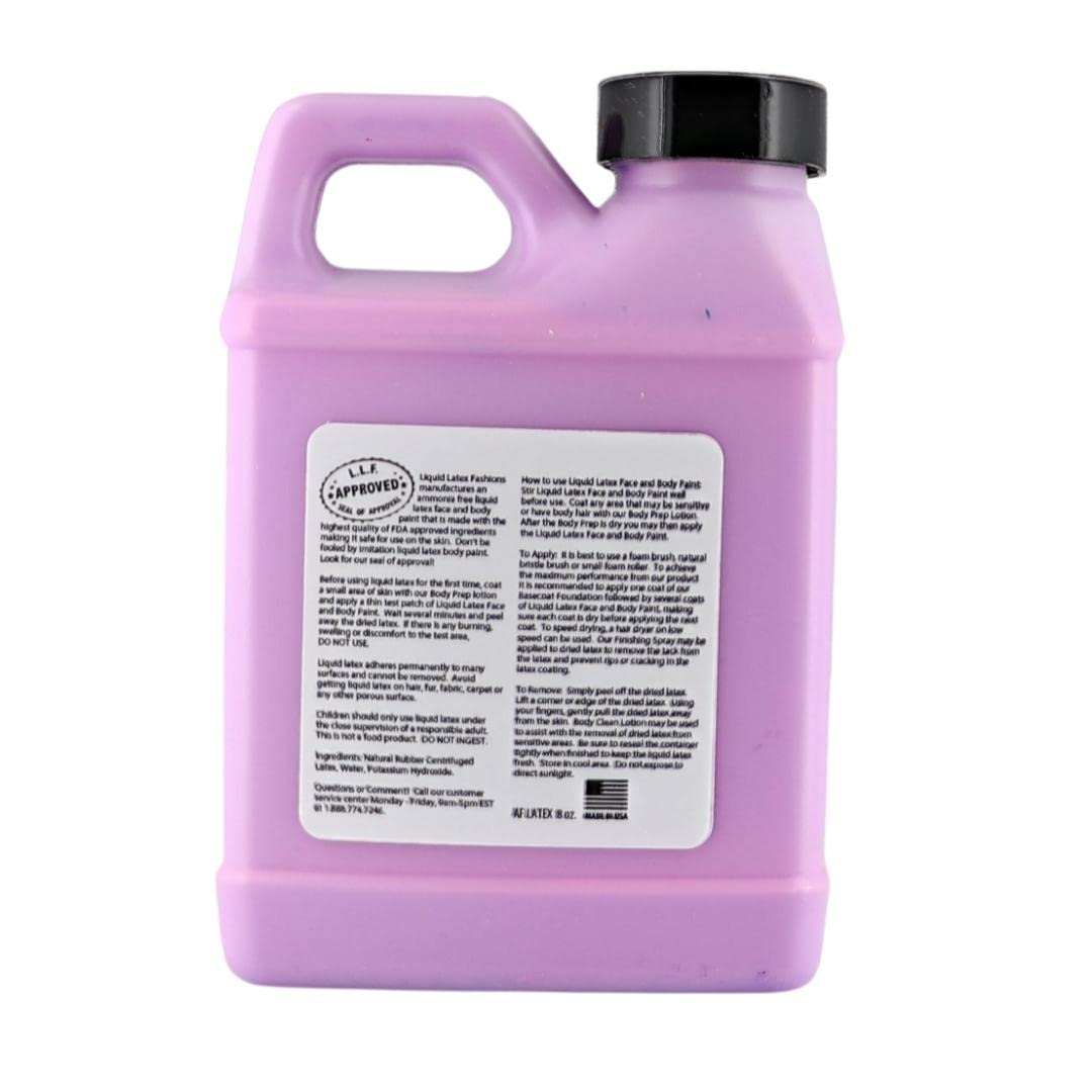 Fluorescent Violet 8 Oz - Liquid Latex Face and Body Paint, Black Light UV Reactive GLOW, Ammonia Free, Perfect for Halloween Costume, Cosplay
