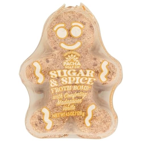 Pacha Soap Sugar & Spice Gingerbread Man Froth Bomb, 4.5 OZ