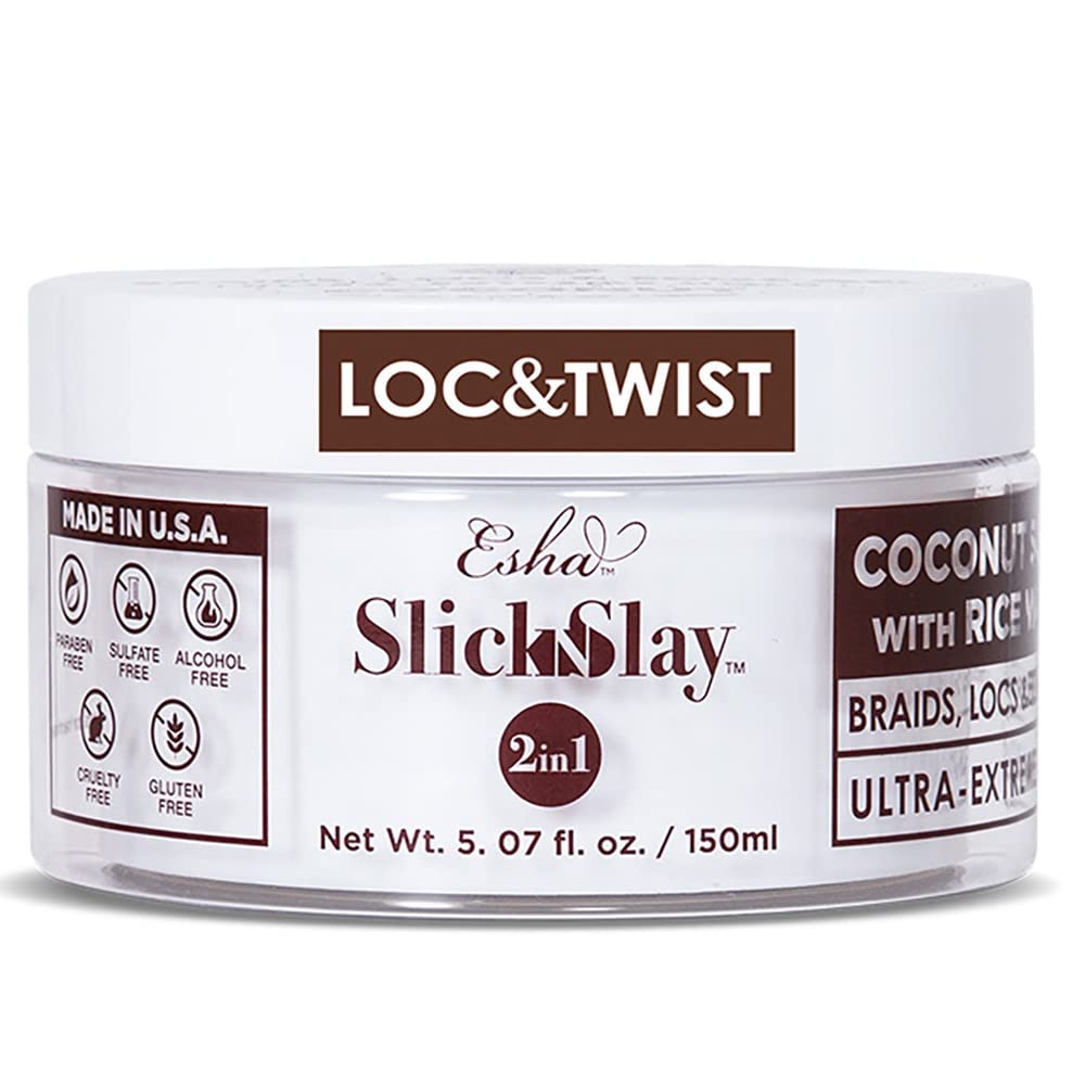 Esha Slick N Slay Braiding Gel - 3-in-1 Braid and Edge- Ultra Extreme Hold for Hair - Hydrating and Conditioning Shining Gel - Fast Dry Locking