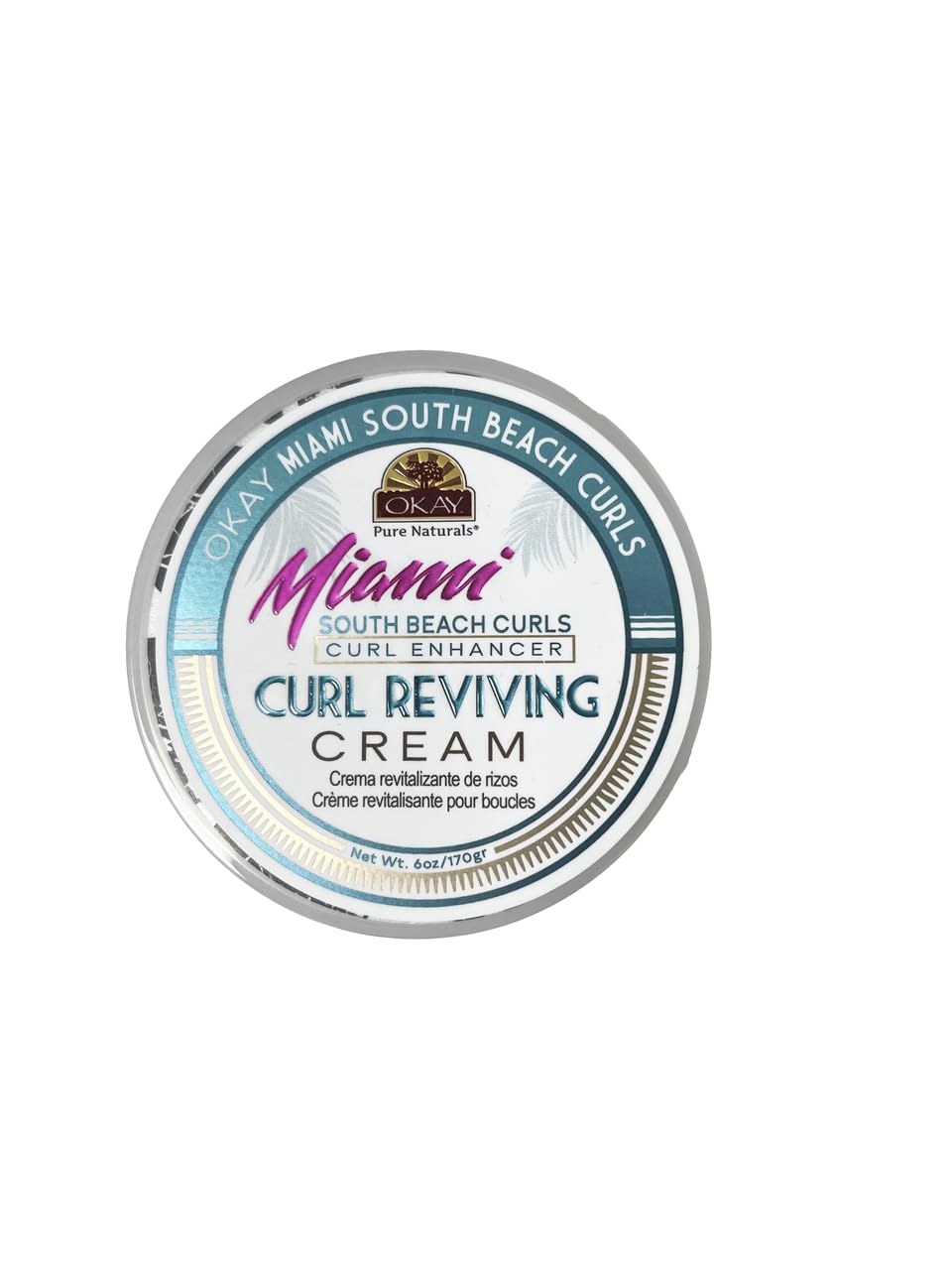 OKAY Miami South Beach Curls Curl Revival Cream 6 oz - Curl Enhancing Styling Cream for Curly, Coily & Wavy Hair, Frizz Control Moisturizing Curl