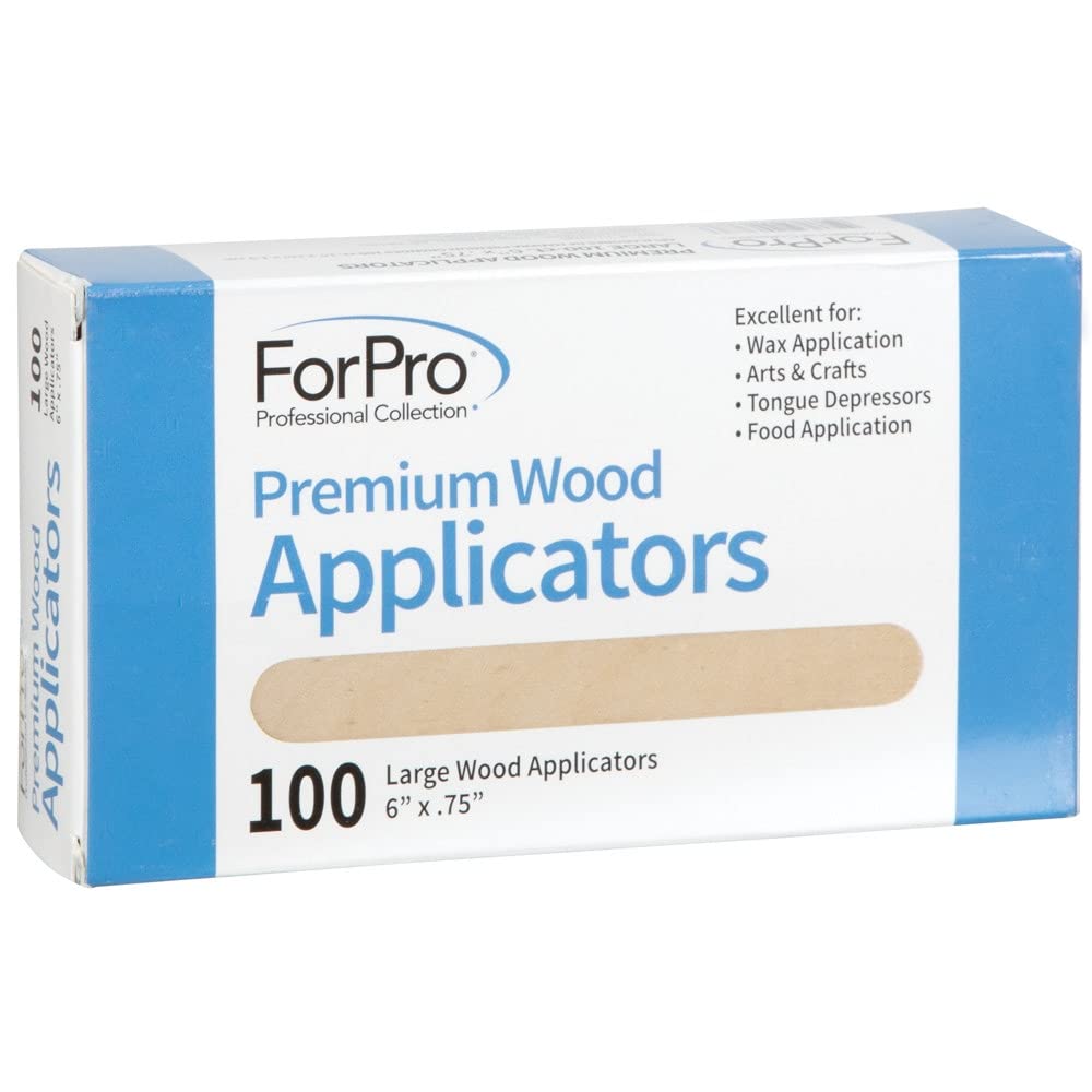ForPro Professional Collection Premium Wood Applicators, Non-Sterile, Hair Removal Waxing Sticks, Large, 6” L x .75” W, 100-Count (Pack of 6) Beauty and Personal Care ForPro Professional Collection