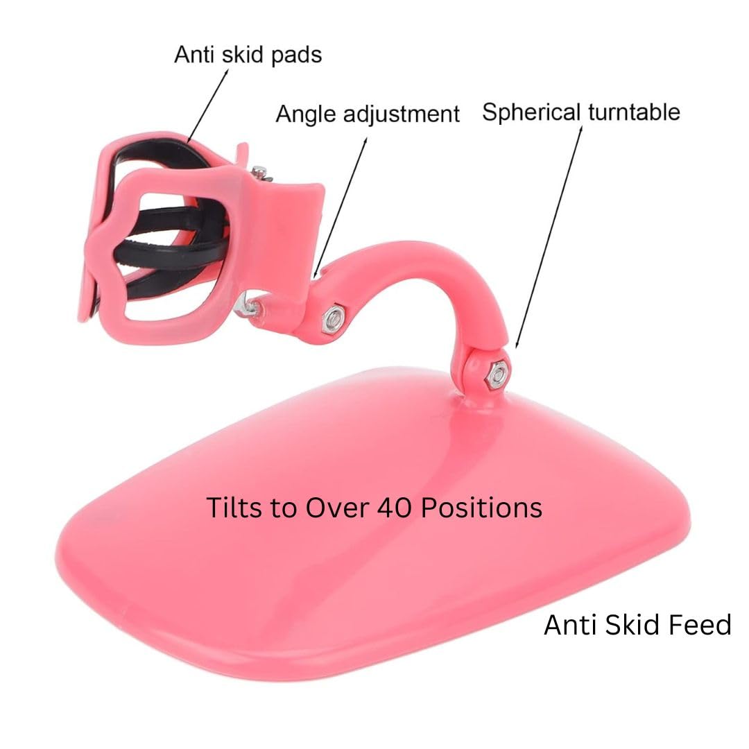Grip and Tip Nail Polish Bottle Holder | Anti-Spill Polish Holder Stand, Pink Tilted | Fingernail Painting, Nail Art Tools | Nail Polish Accessories