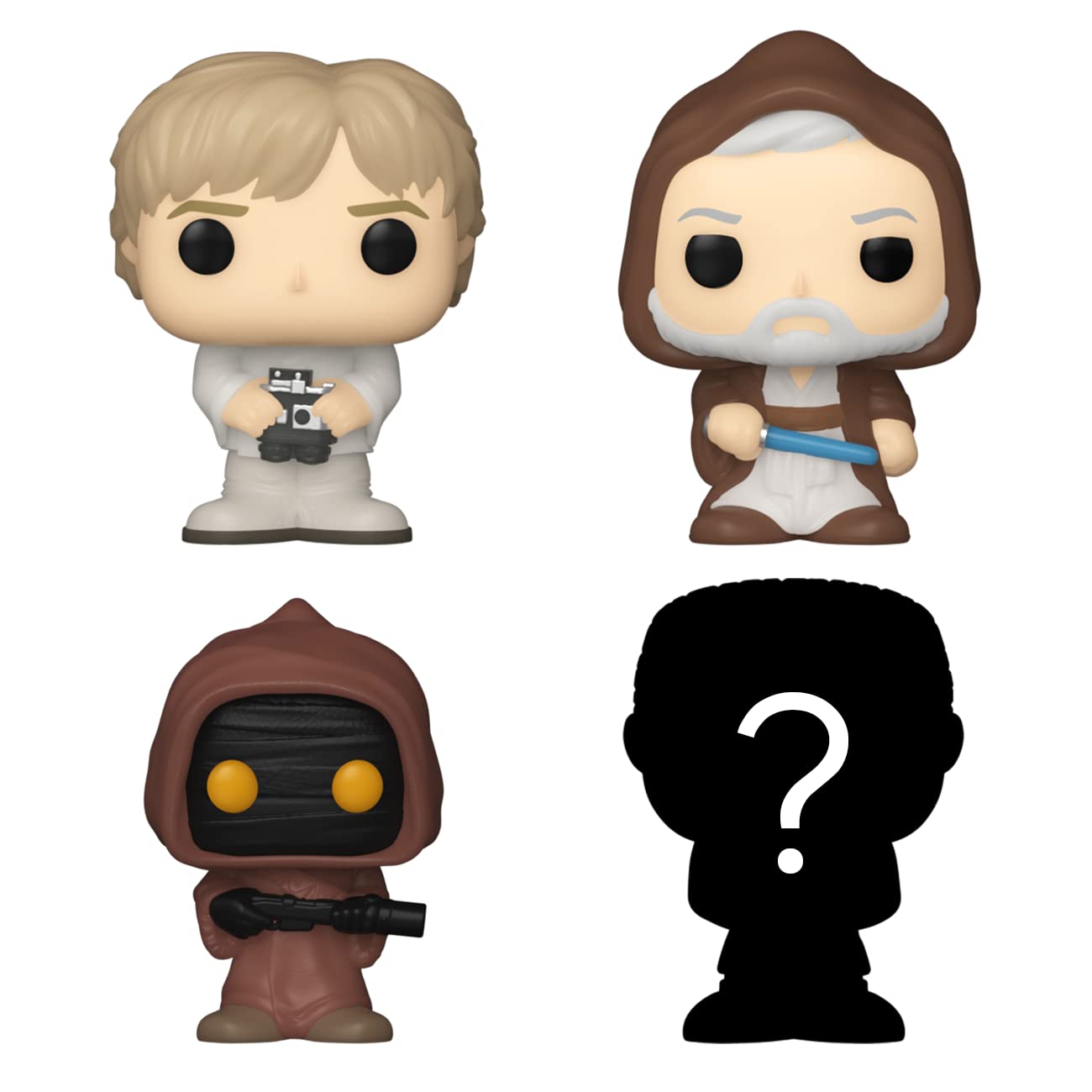 Funko Bitty POP! Star Wars - Luke, 4-Pack - Luke Skywalker, OBI-Wan Kenobi, Jawa and A Surprise Mystery Mini Figure - 0.9 Inch (2.2 Cm) Collectable…