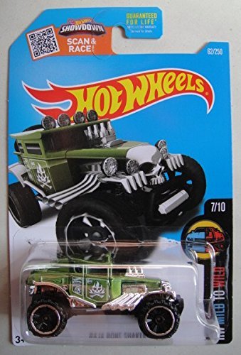 2016 HOT WHEELS HW MILD TO WILD 7/10 GREEN BAJA BONE SHAKER 62/250 SHOWDOWN SCAN AND RACE CARD