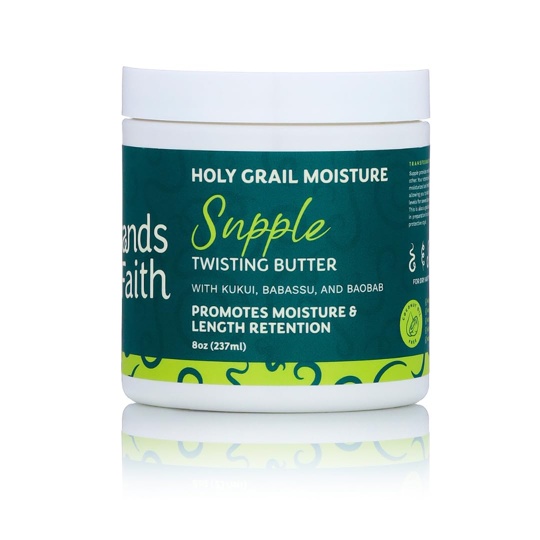 Strands of Faith Moisturizing Supple Twisting Butter | Holy Grail Collection | Including Babassu, Kukui, and Baobab Oil | Hydrates & Revitalizes