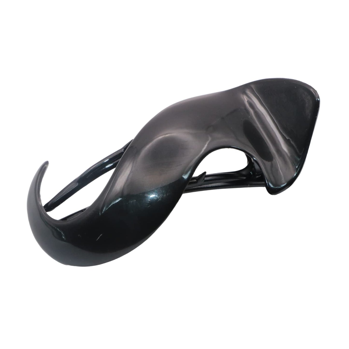 Parcelona French Crochet 3 ¼” Black Celluloid Non Slip Side Slide In Jaw Yoga Hair Claws for Fine Hair Women Hair Accessories Claw Clip for Girls