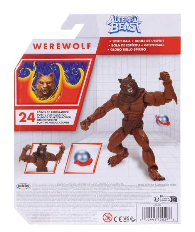 JAKKS Pacific Altered Beast Werewolf 4.5"" Gaming Action Figure Includes Spirit Ball, Brown