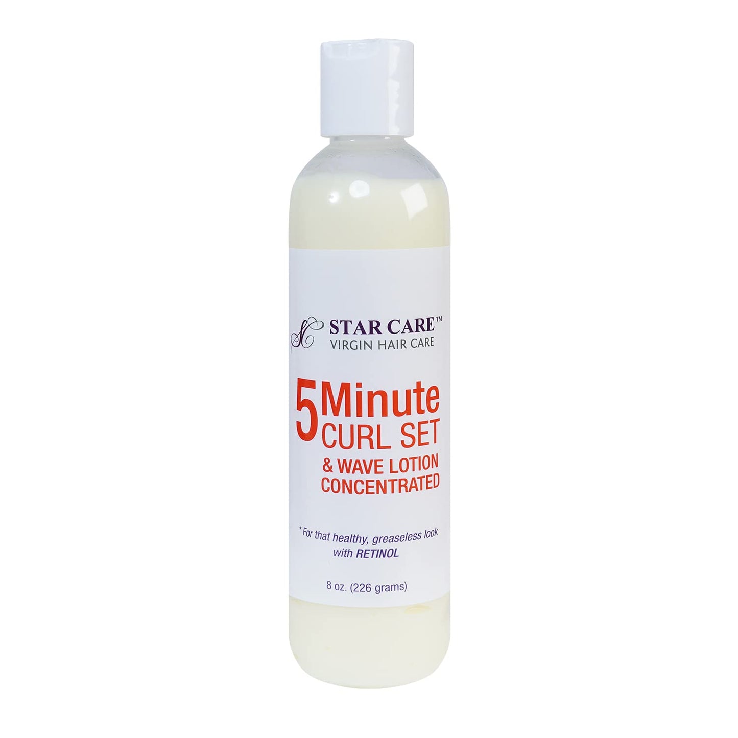 STAR CARE 5 Minute Curl Set & Wave Lotion concentrated with Retinol, Adds Sheen, Repairs & Moisturizes, Ideal for Hairpieces, Braids & Perms 8oz/226g
