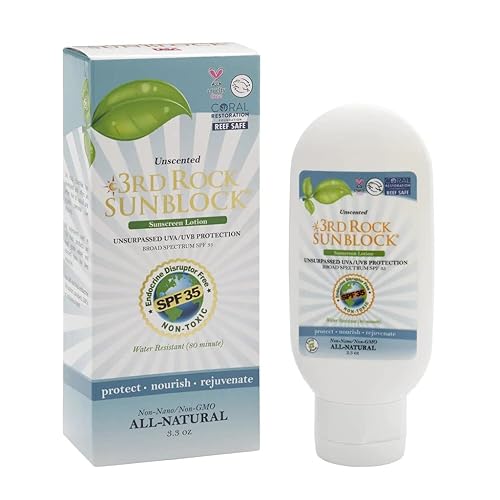 3rd Rock Essentials | Sunblock® SunScreen Lotion SPF 35+ | All Natural Organic Zinc Unscented Sunscreen for Sun Protection | All Natural Personal Care