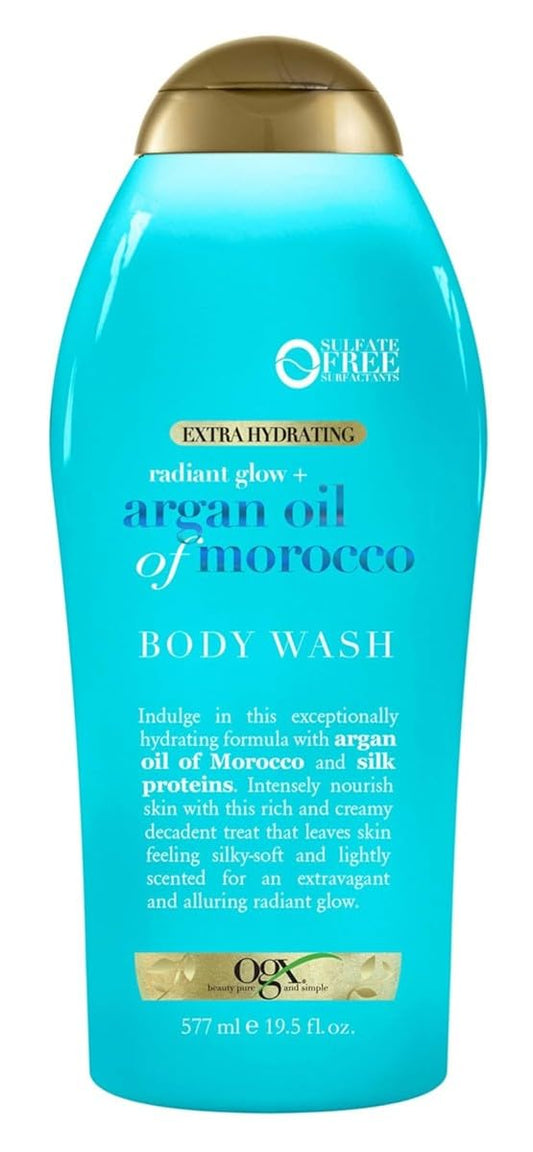 Ogx Body Wash Argan Oil Of Morocco Extra Hydrating 19.5 Ounce (577ml) (Pack of 6)