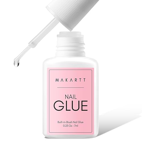 Makartt Super Strong Nail Glue for Press ons: Acrylic Nail Tips-Fake Nails-Salon Quality, Brush On, Quick Dry, Easy Application Durable & Long-Lasting