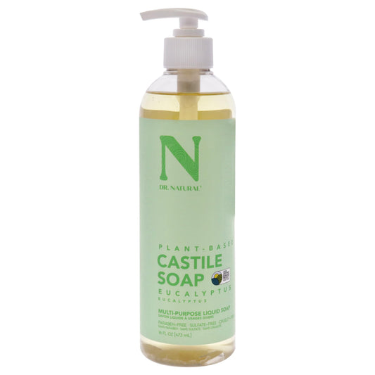 Dr. Natural Castile Liquid Soap - Multi-Use Body Wash, Shampoo and Face Wash - Hydrating Body Soap for Skin, Hair, Pets and Home - Eucalyptus - 16 oz