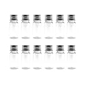12Pcs 10ml/20ml Empty Refillable Clear Plastic Bottle with Aluminum Screw Cap Travel Small Container (10 ML)
