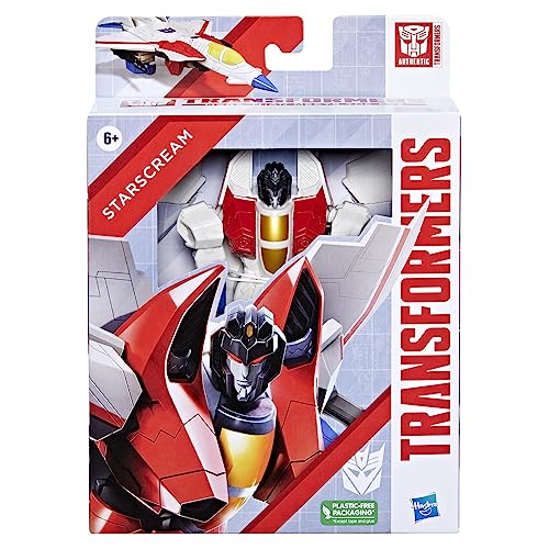 Transformers Generations Toys Authentics Starscream Action Figure (7”), Red