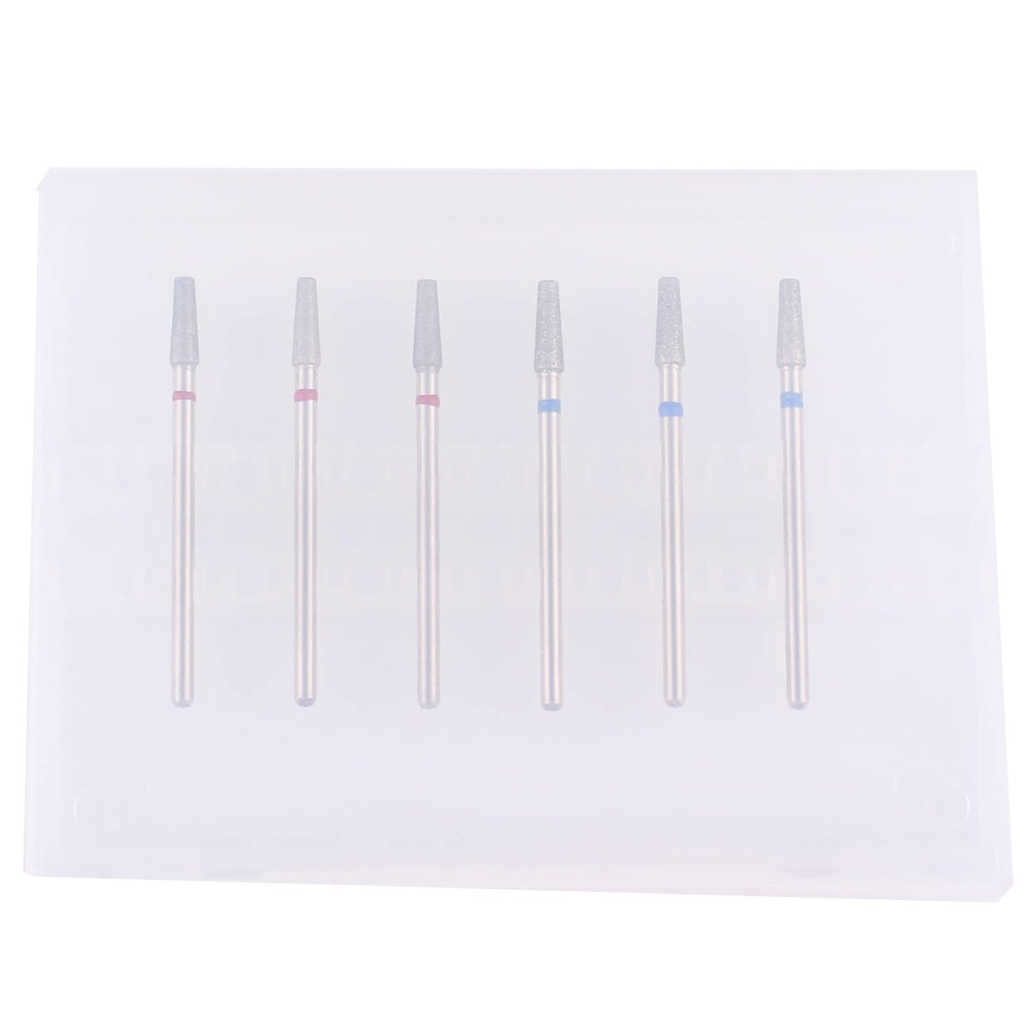 MZCMSL 6pcs Tapered Barrel Cuticle Drill Bits, Pro Diamond Bits for Nail Prep, 3/32 Shank efile Bit (Fine & Medium)