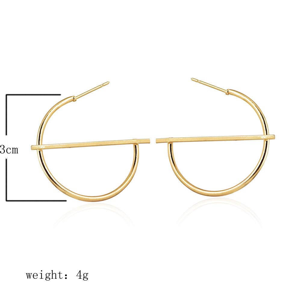 DoubleNine Hoop Earrings Boho Circle Gold Geometric Earrings Stud Wedding Bridal Jewelry for Women Girls (gold)