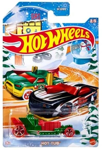Hot Wheels 2024 Happy Holidays Christmas Mix Winter Set of 5 Pack, 1:64 Scale Diecast X-mas
