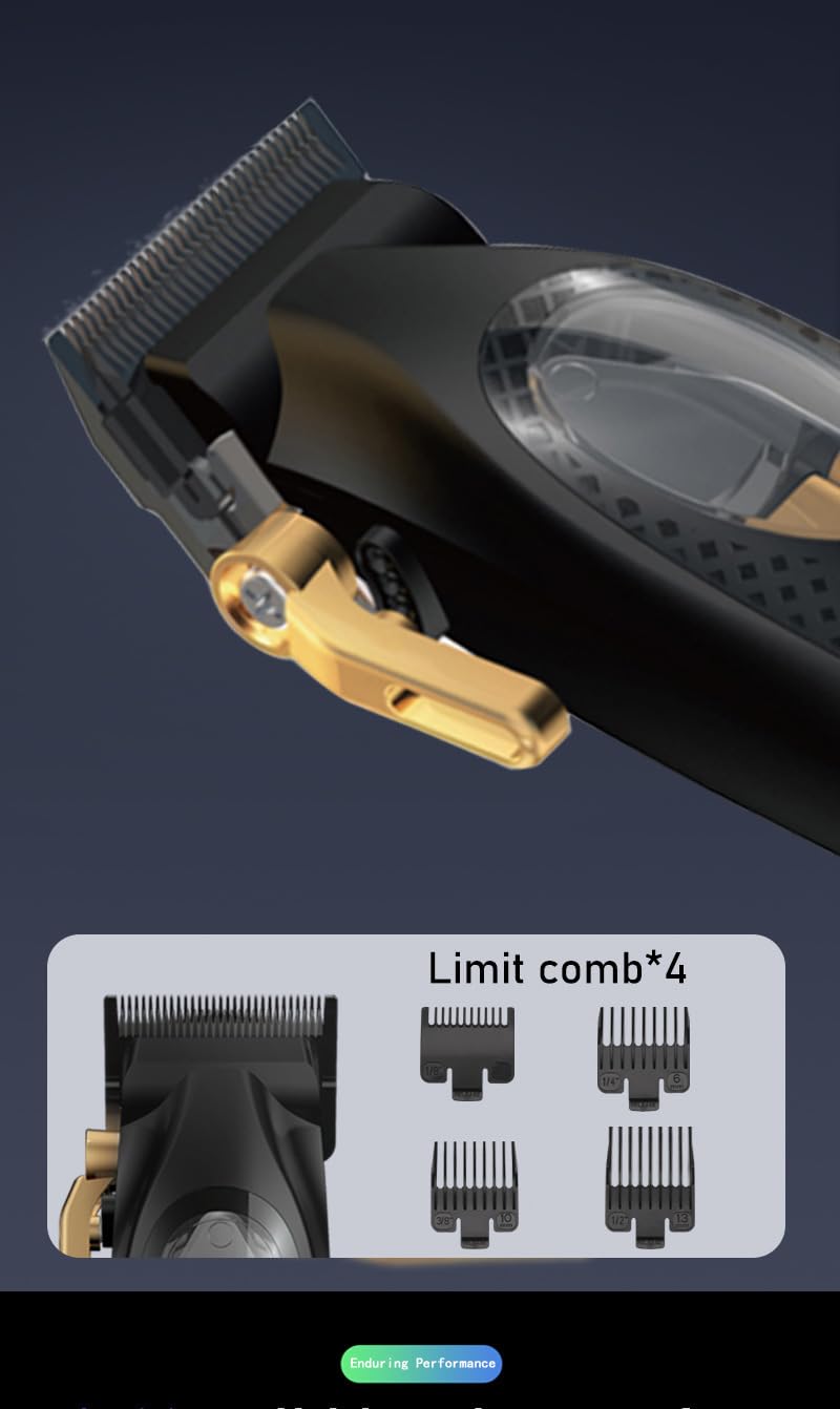 Barber Hair Clippers [Brushless 9900RPM & Cordless] for Men Professional & Trimmers Set with USB-C Charging Stand Tools Cutting Kit with LCD Display 4 Beauty and Personal Care GLESVOWIO