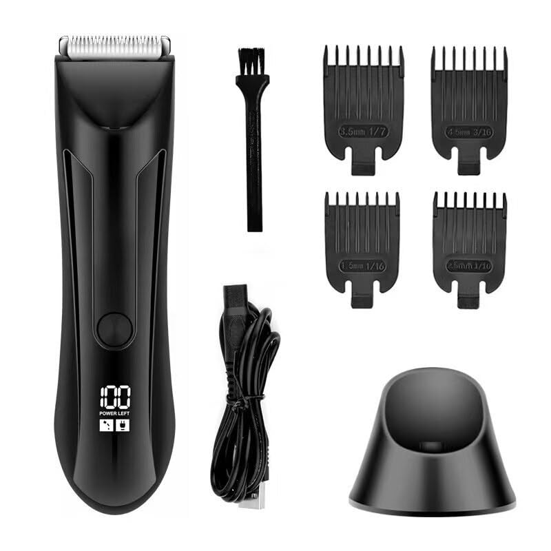 GLESVOWIO Hair Clippers for Men Electric Body Hair Trimmer Shaver Waterproof Groin for Men Ball USB Recharge Dock Grooming Kit Beauty and Personal Care GLESVOWIO