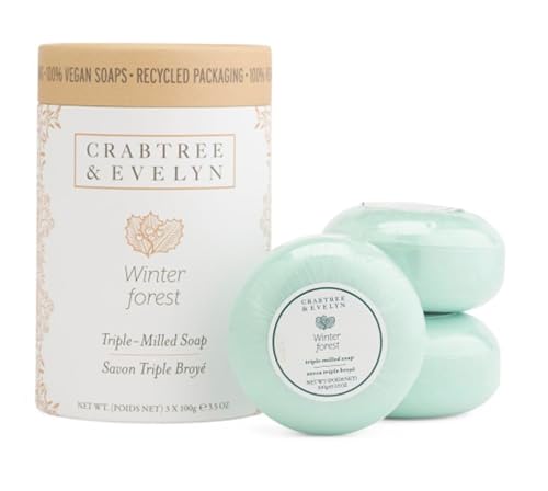 Crabtree & Evelyn Winter Windsor Forest Triple Milled Soap Bars 3 X 3.5 oz