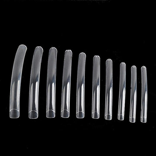 Yimart 100pcs White/Clear/Natural Extra Long Curve Nail Tip UV Gel French Acrylic False Nail Art Salon long Tips (Clear)