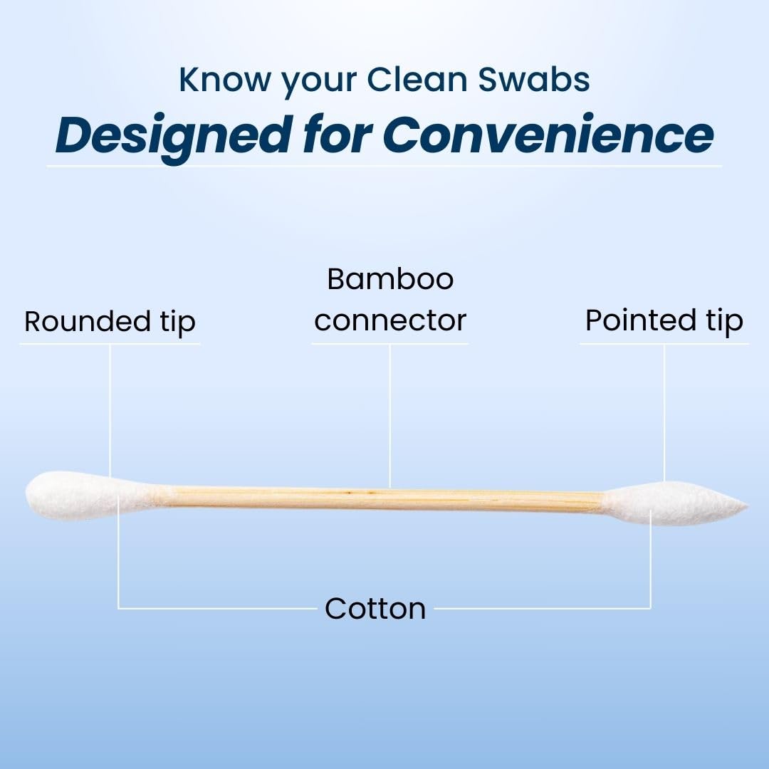 Clean Skin Club Clean Swabs | 500CT | One Pointed Tip | Biodegradable + Organic Cotton & Bamboo | Makeup & Nail Polish Touch-ups | Chlorine-Free Beauty and Personal Care CLEAN SKIN CLUB