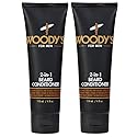 Woody's 2-in-1 Men Beard Conditioner, Beard Wash, Moisturize, Softens & Conditions Dry Flaky Beards, Enriched With Botanical Extracts and Essential