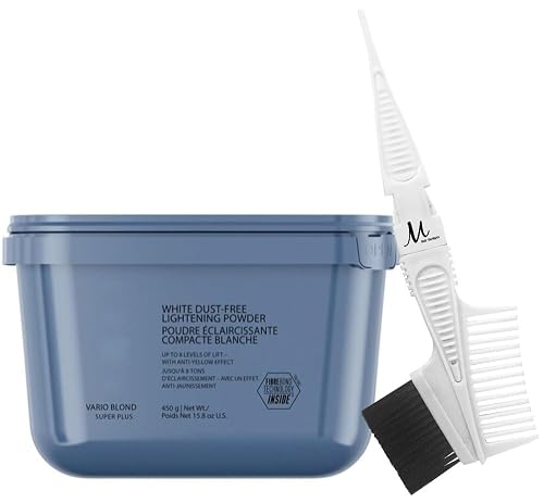 Igora Vario Blond Bleach Super Plus Power Hair Lightening Powder 450 grams and M Hair Designs Tint Brush Comb (Bundle), Off White