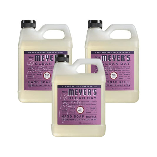 Mrs. MEYER'S Clean Day Plum Berry Scent Hand Soap Refill, 33 Fl Oz. (Pack of 3)