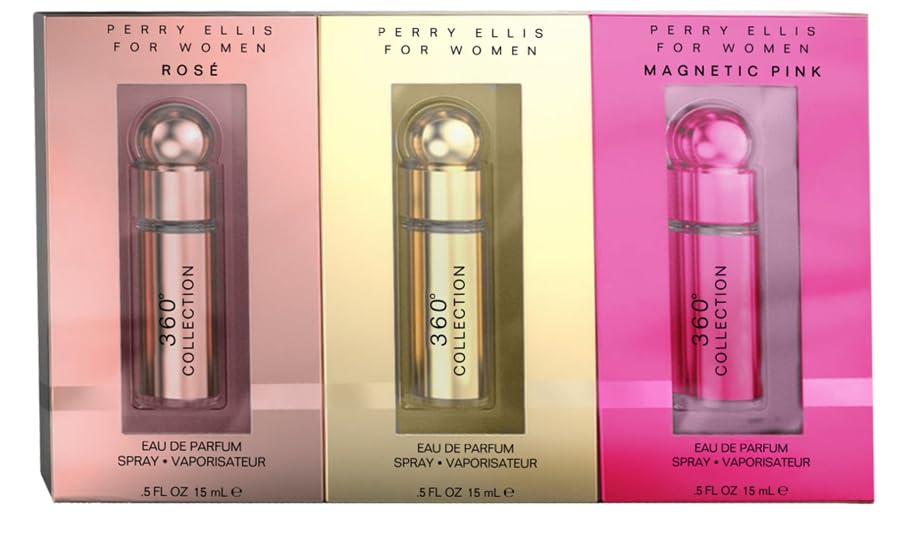 Perry Ellis 360° Collection for Women 3-Piece Gift Set - Perfume Gift Set, EDP Spray Travel Size, Luxury Women's Fragrance Set - 360° Collection