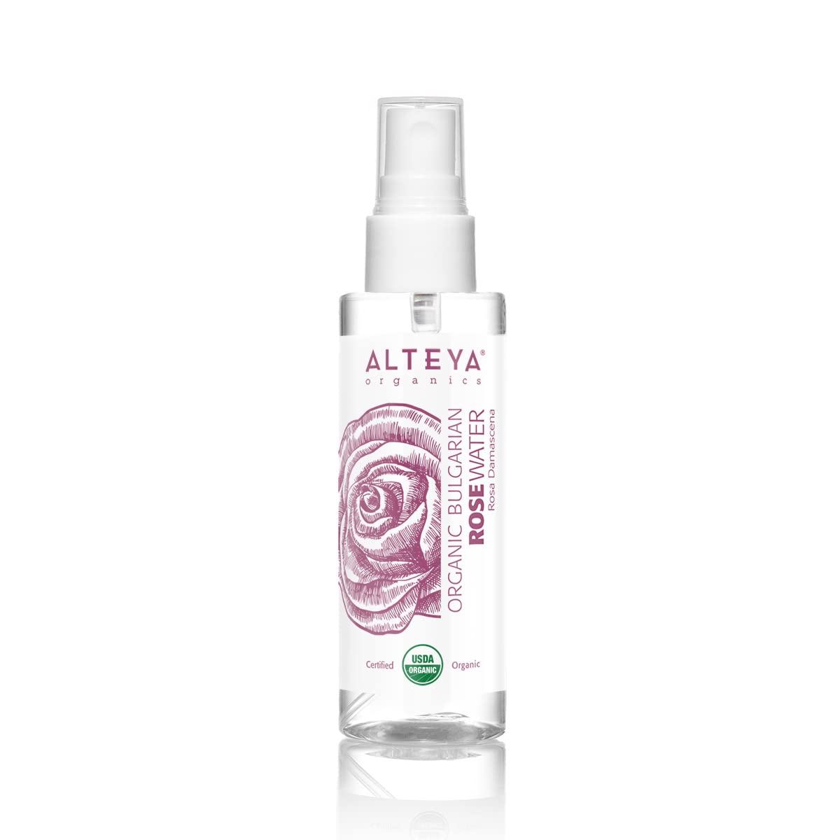 Alteya UDSA Organic Bulgarian Rose Water 3.4 Fl Oz Spray