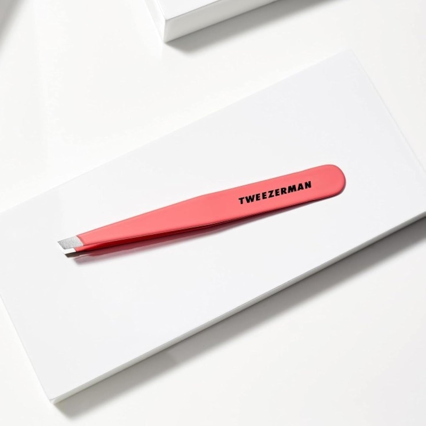 Tweezerman Stainless Steel Slant Tweezer - Eyebrow Tweezers for Women and Men (Geranium)