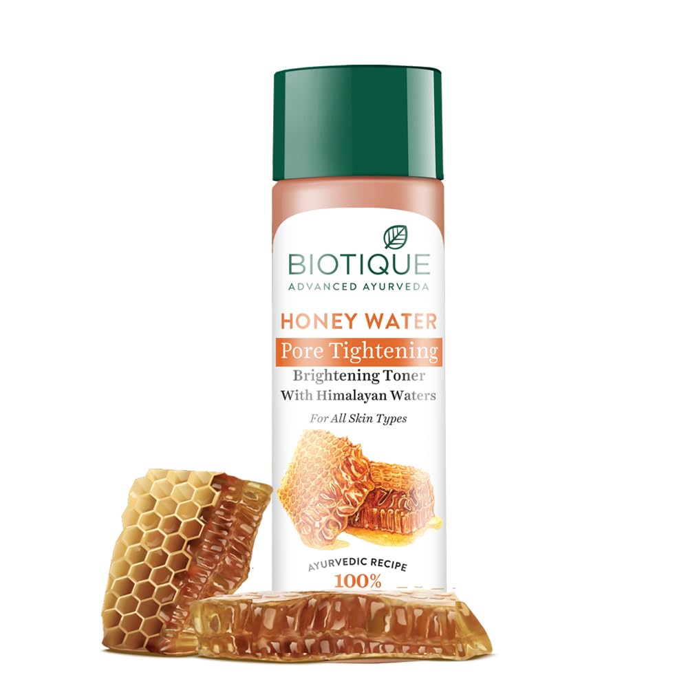 Biotique Bio Honey Water Clarifying Toner, 120ml (4.05 Oz.) I With Himalayan Water I All Skin Type I Blended With Pure Honey, Aloe Vera, Manjishtha