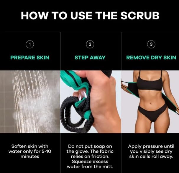 Dermasuri - Deep Exfoliating Back Scrubber - Bath & Shower Back Scrub - Body Exfoliator Scraper Tool - Deep Exfoliation Body Cleaner for Shower - 27"