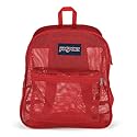 JanSport Mesh Pack - See Through Backpack Ideal for Class, Work, Travel, or Beach Outings, Red Tape