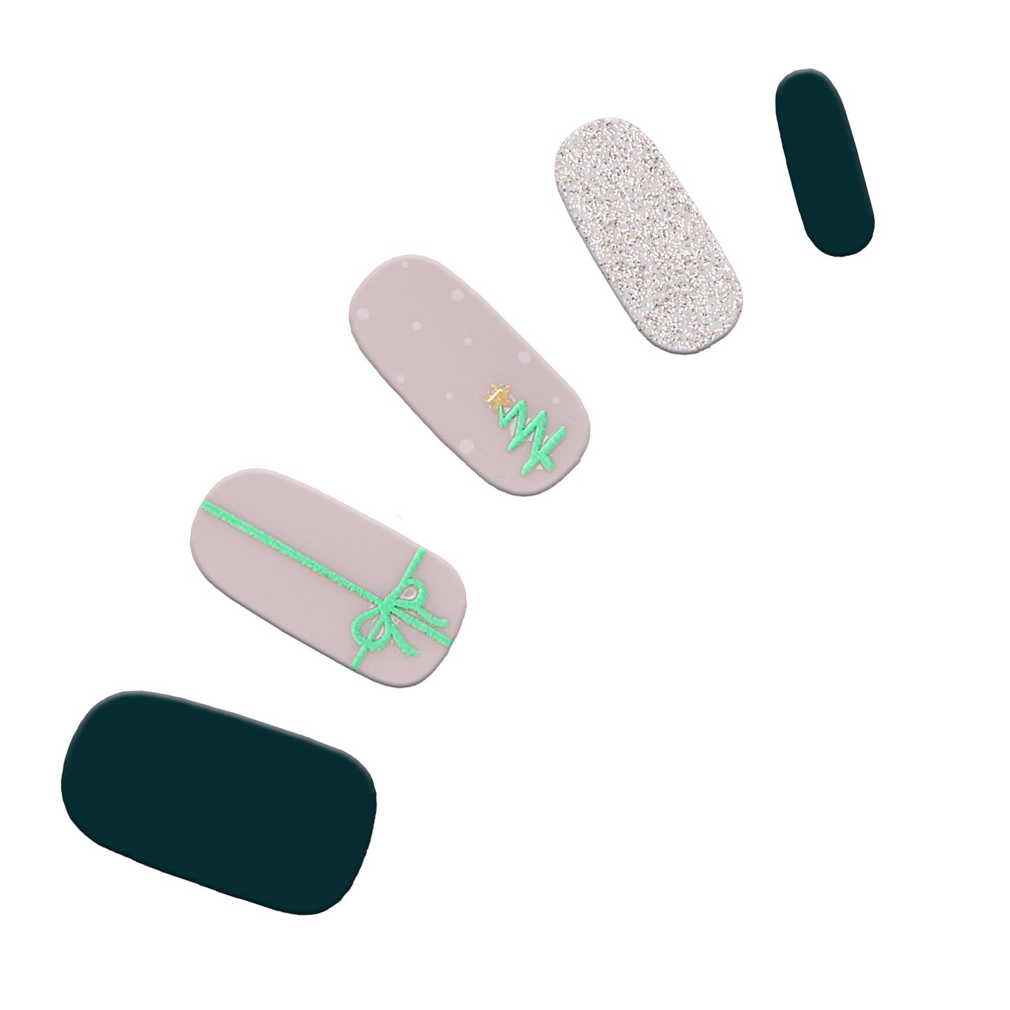 Dashing Diva Gloss Nail Strips - Tree Skirt | UV Free, Chip Resistant, Long Lasting Gel Nail Stickers | Contains 32 Wraps, 1 Prep Pad, 1 File Beauty & Personal Care Dashing Diva