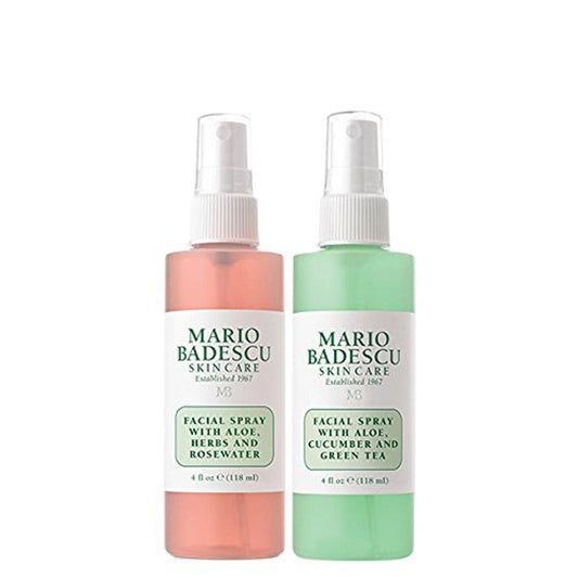 Mario Badescu Facial Spray Aloe, Rose Water and Cucumber - Green Tea Duo for Face, Neck or Hair, Cooling and Hydrating Face Mist for All Skin Types