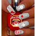 Valentine Nail Art Decals. Valentine Hearts, Boy, Girl, Kisses, Love Nail Art. Set of 36 Waterslide nail art decals. VD005-36 by One Stop Nails Beauty & Personal Care One Stop Nails