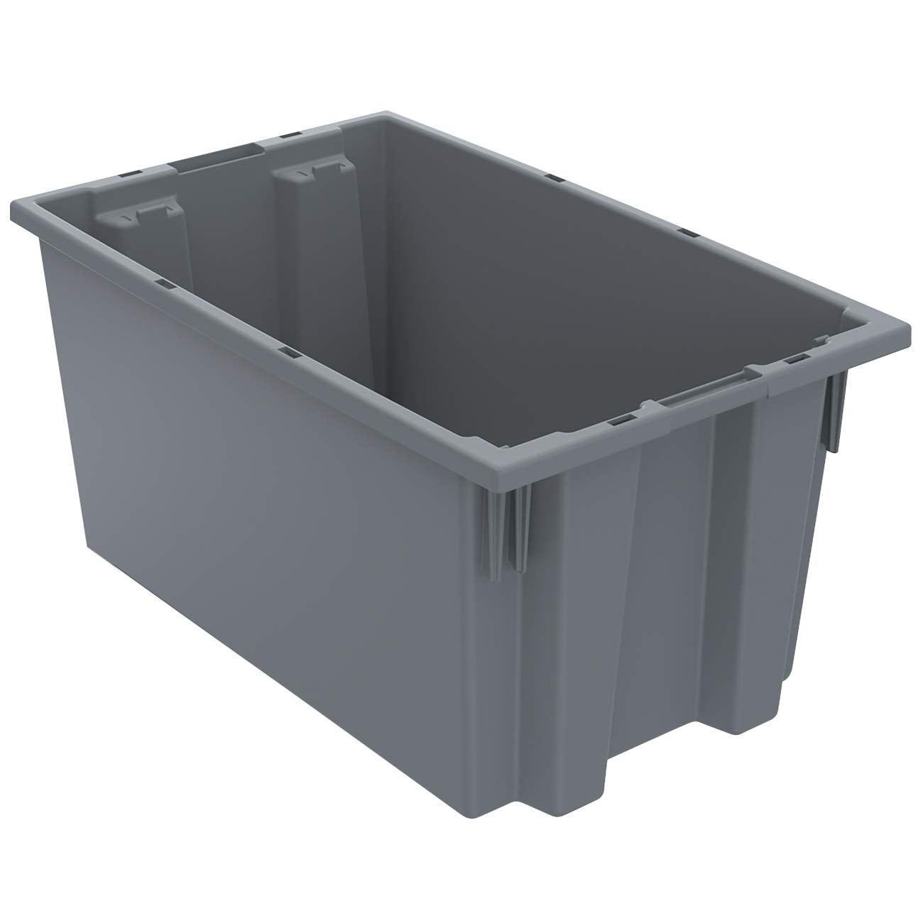 Akro-Mils 35185 Nest and Stack Plastic Storage Container and Distribution Tote, (18-Inch L x 11-Inch W x 9-Inch H), Gray, (6-Pack)