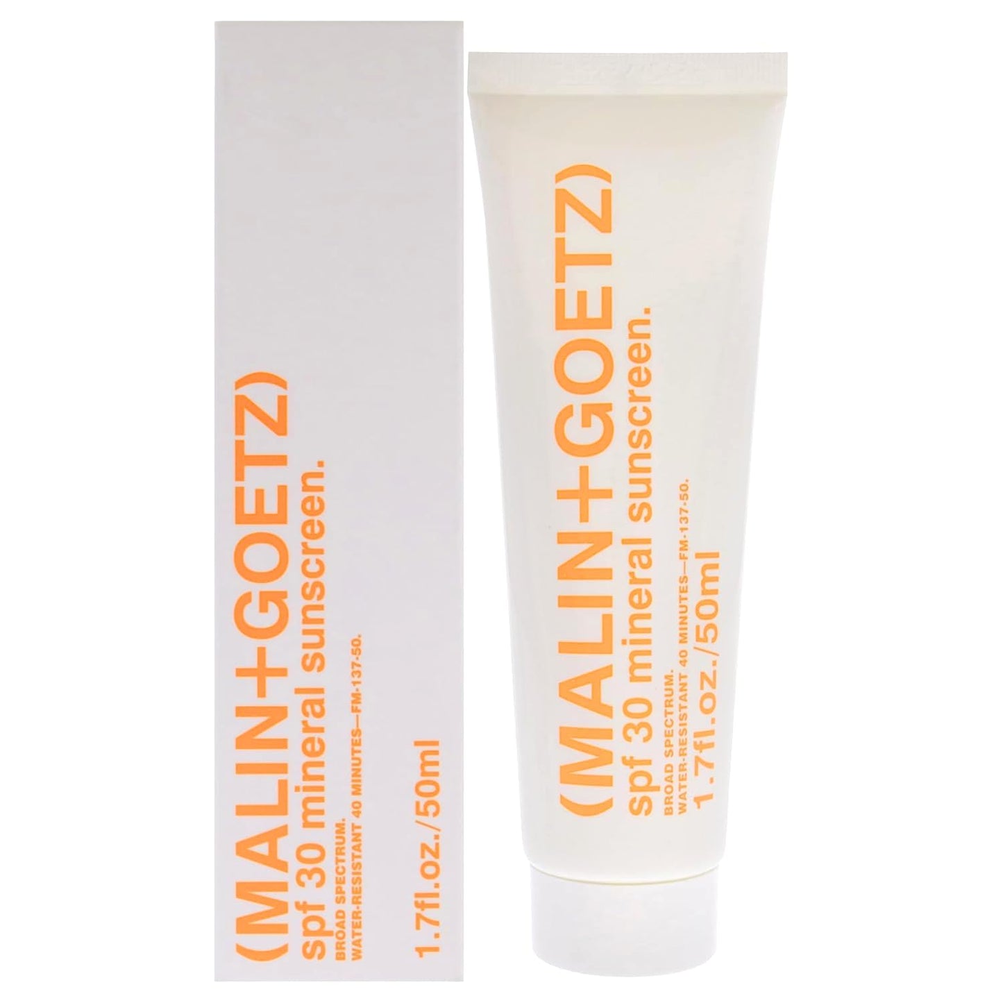 MALIN+GOETZ SPF 30 Mineral Sunscreen | Face & Body Broad Spectrum Sun Protection with Zinc Oxide, Titanium Dioxide, Shea Butter | Hydrating