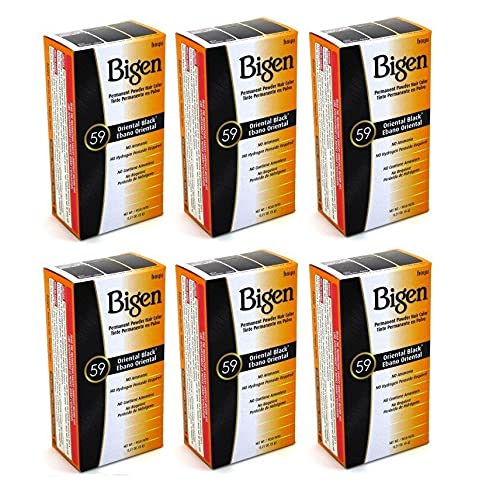 Bigen Permanent Powder Hair Color 59 Oriental Black 1 ea (Pack of 6)