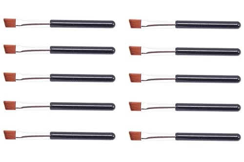 VOSAIDI 10pcs Eyebrow Portable Premium Quality Angled Eye Brow and Spoolie Mini Brush
