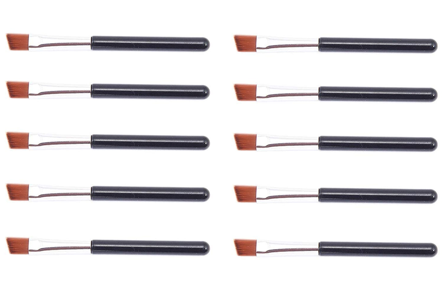VOSAIDI 10pcs Eyebrow Portable Premium Quality Angled Eye Brow and Spoolie Mini Brush