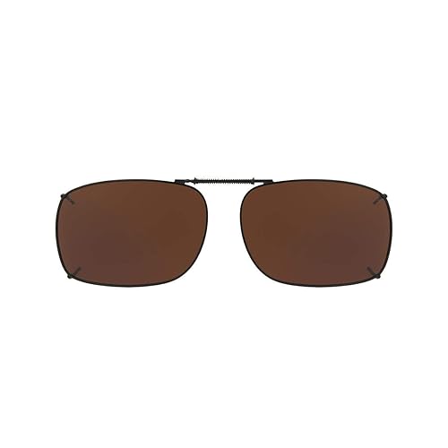 SOLAR SHIELD Clip-on Polarized Sunglasses Size 52 Rec 1 Brown Full Frame NEW by Solar Shields