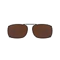 SOLAR SHIELD Clip-on Polarized Sunglasses Size 52 Rec 1 Brown Full Frame NEW by Solar Shields