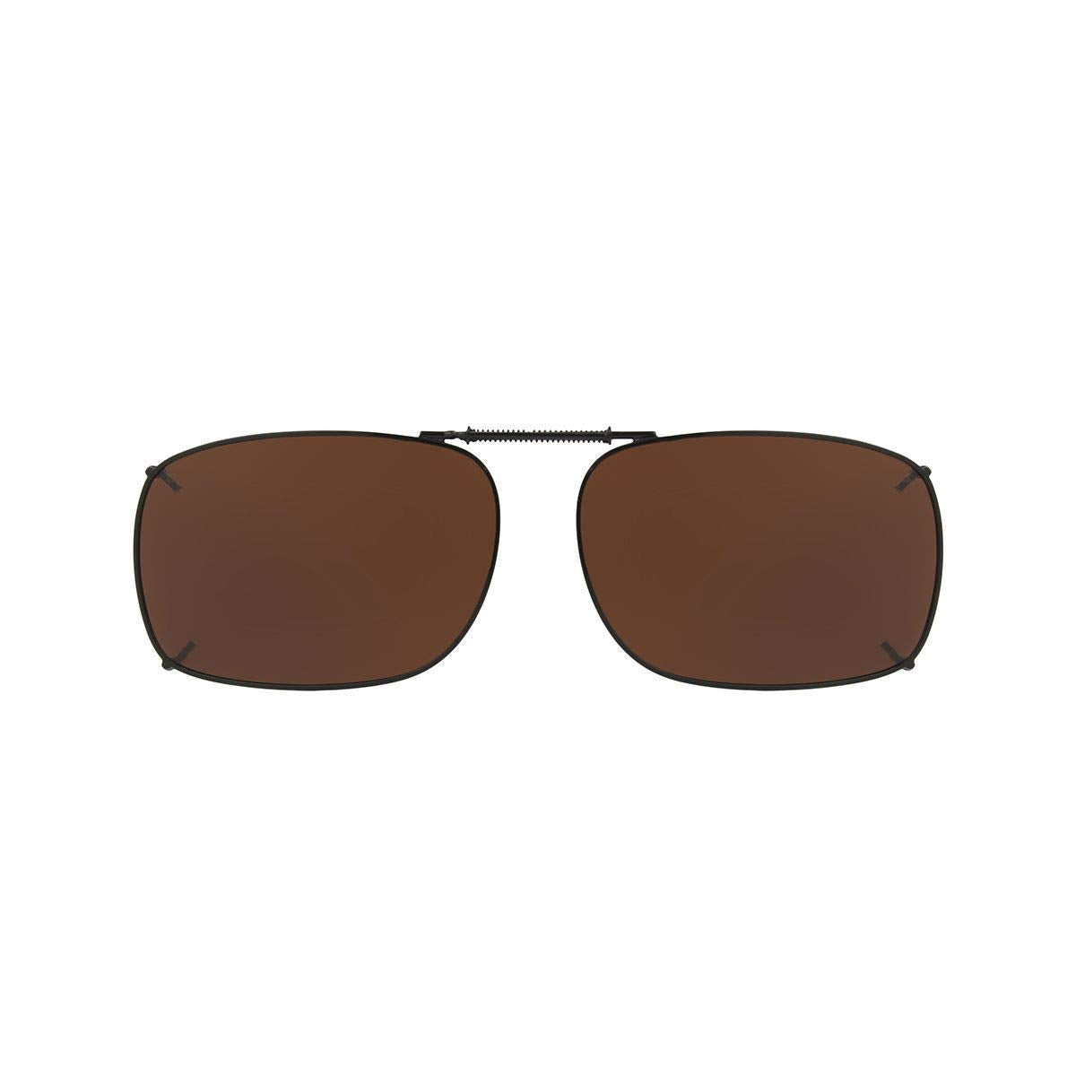 SOLAR SHIELD Clip-on Polarized Sunglasses Size 52 Rec 1 Brown Full Frame NEW by Solar Shields